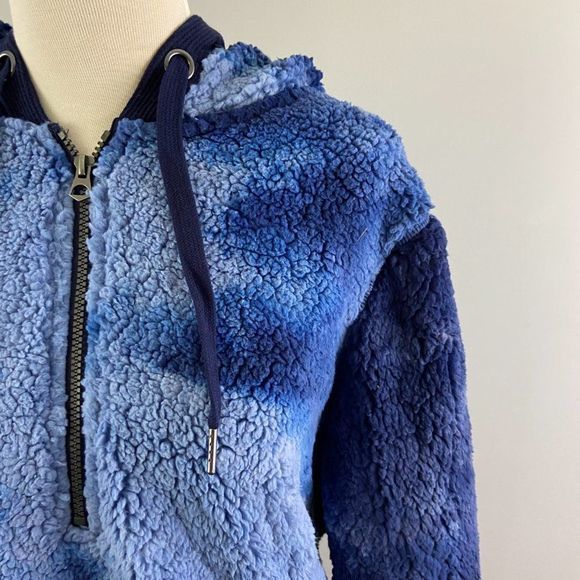 NWT TE VERDE Blue Tie Dye Teddy Bear Hoodie - Picture 3 of 9